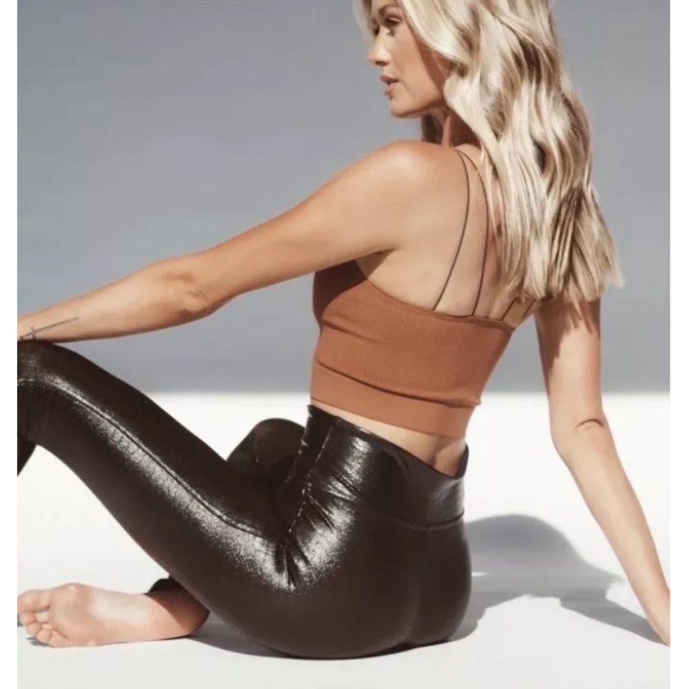 SPANX Faux Leather High Waisted Croc Leggings NWOT